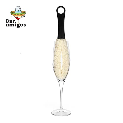 Bar Amigos Set of 3 - Decanter & Glassware Cleaning Brushes Glass For Cleaning Wine Champagne Glasses Babies Bottles Beer Steins Neck Goblets Reusable Water Sports Bottles Stainless Steel Bottles