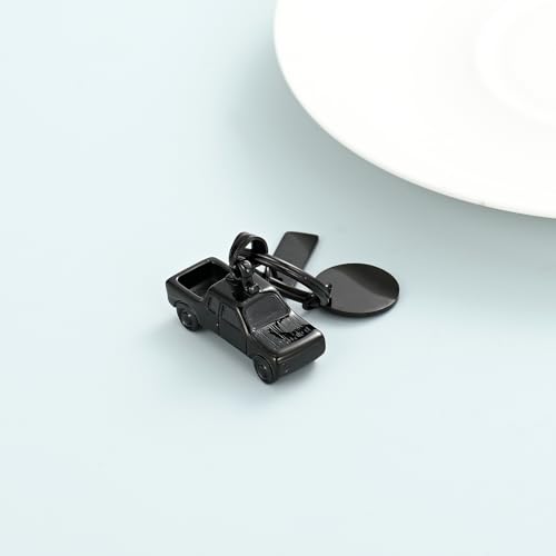 Imrsanl Cremation Jewelry Pick Up Truck Urn Necklace Keychain-Black