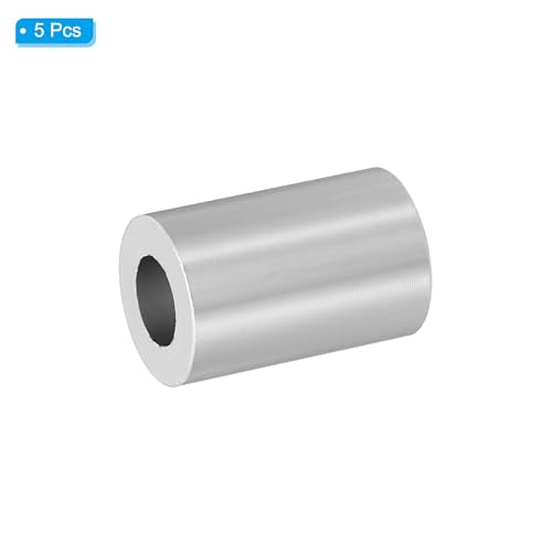 PATIKIL M10 aluminum spacers, 5-piece round silver metal screw standoffs, 1-1/8-inch long.