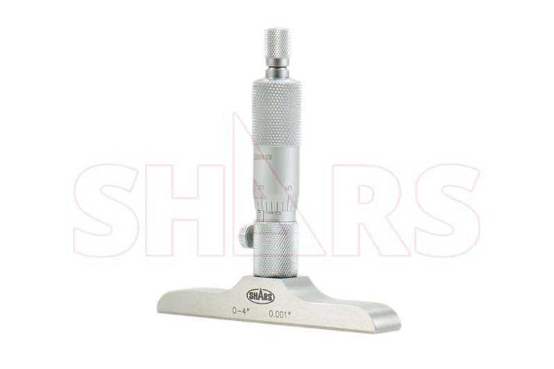 Shars 0-4" Depth Micrometer 303-2501 P) 0-4" x 4" Base 303-2501