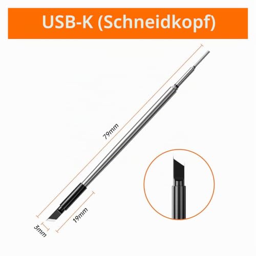 diymore 3 Piece Soldering Iron Tips Set with Ceramic Heating Core C200S Tip/Knife Tip/Horseshoe Tip