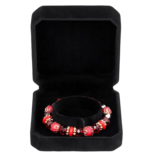 12 Pcs Velvet Bracelet Box Classic Black Bracelet Gift Box Case for Jewelry Gift Storage Bangle Organizer Holder for Wedding Engagement Proposal Birthday Anniversary