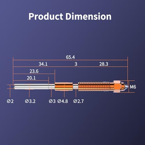 K1C Nozzles,Unicorn Quick-Swap Nozzle 0.2/0.4/0.6/0.8/1.0mm Copper Alloy and Hardened Steel Nozzle High temperature resistant Nozzles For Ender-3 V3 K1C K1 Max 3D Printer (0.2mm) 0.2mm