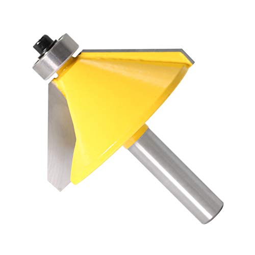 45 Degree Chamfer/Bevel Edging Router Bit with 8 mm Shank, Chamfer Cutter Groove Cutter Router Bit Wood Cutting Tool with Ball Bearing