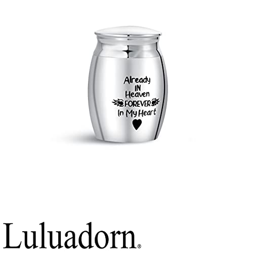 My Only Love Small Cremation Urn for Human Ashes Family Friends Pets Holder Keepsake Memorial for Funeral Stainless Steel 1.6" 10ml Already In Heaven Forever In My Heart