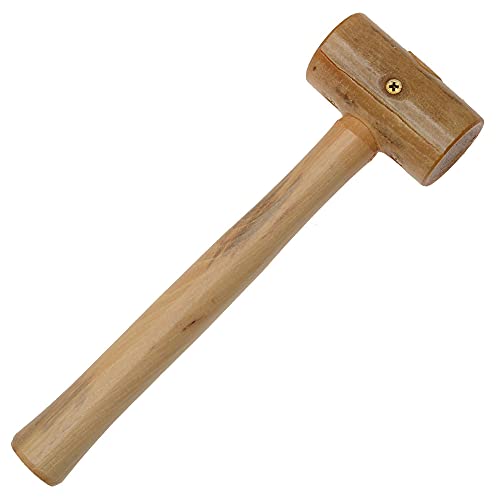 Garland 11003 Rawhide Mallet, Size 3, with round rawhide striking head