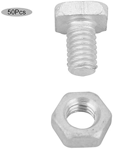 [Australia - AusPower] - TOPINCN Greenhouse Repair Kit Hardware Set - 50pcs Aluminum Nut + 50pcs Bolt - Silver 