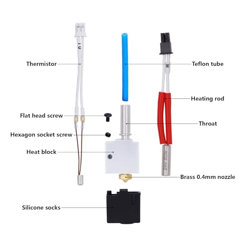 Hotend Kit for Anycbic Kobra 2, 3D Printer Assembled Print Hot End Kit for Kobra 2, Kobra 2 Neo, Kobra 2 Pro, Kobra 2 Plus, Kobra 2 Max High Speed 3D Printers