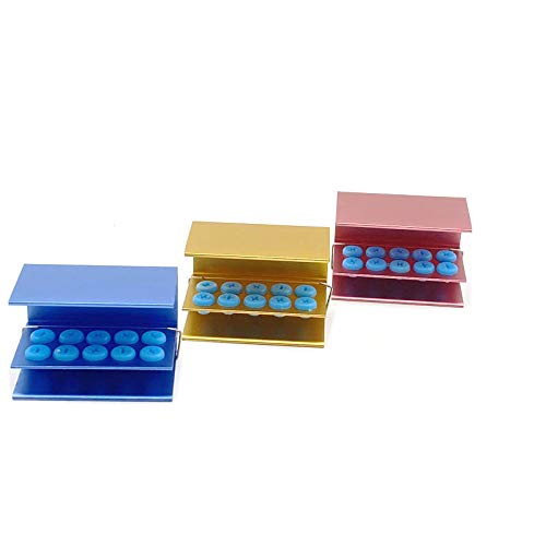 [Australia - AusPower] - 3pcs 10 Holes Dental Burs Holder Block Case with Silicone Dental Autoclavable Burs Holder 