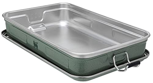 STANLEY Classic Legendary Useful Box 1.25 qt | Metal Snack and Lunch Box | Durable Stainless Steel Travel Food Storage Container | Hiking, Camping, School, or Work | BPA-Free | Hammertone Green