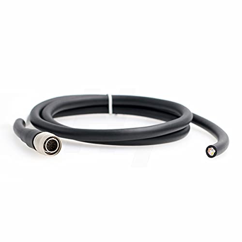 Hirose 12 Pin Male HR10A-10P-12P to Open End Flying Cable Bare Wire for Sony Hitachi Camera Remote Control, B4 ENG Lens Extension, Amira and Alexa Mini PL Lens Mount Steel (1 m) 1 m