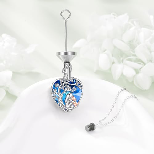 ONEFINITY Dog Urn Necklace For Ashes 925 Sterling Silver Pet Urn Necklace Keepsake Memory Pet Pendant Cremation Jewelry For Women