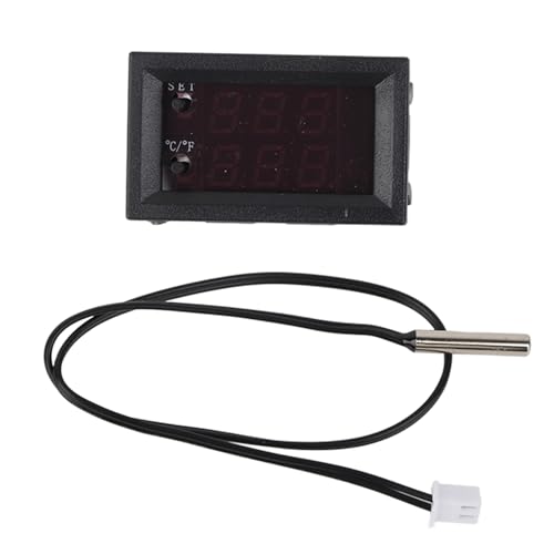 Fayelume DC 12V digital temperature controller with display, programmable thermostat and sensor, -50 to 110°C