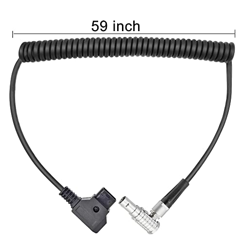 D-TAP to 2 Pin Lemo-Compatible Male Power Cable Suitable for Teradek Z Cam ARRI RED DJI TILTA Paralinx Preston Transvideo Offhollywood Switronix Panasonic (Right Angle) Right angle
