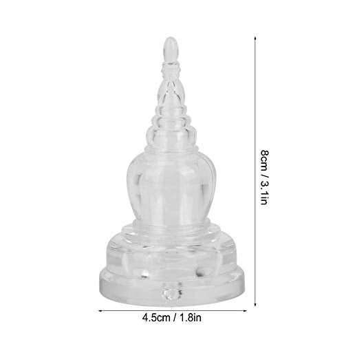 HEEPDD Crystal Stupa Buddhist Dagoba Tower Statue, Handcrafted Acrylic Meditation Decor, 3 Inch Serene Home Temple Ornament for Mindfulness Practitioners, Yoga Enthusiasts, and Spiritual Gift Giving