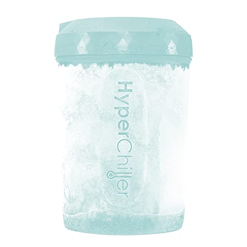 HyperChiller HC2AS Patented Iced Coffee/Beverage Cooler, NEW, IMPROVED,STRONGER AND MORE DURABLE! Ready in One Minute, Reusable for Iced Tea, Wine, Spirits, Alcohol, Juice, 12.5 Oz, Aqua Sky