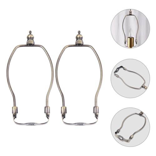 2 x Lighting Accessories Lamp Harps and Adapter Lamp Making Set Holder for Lamp Harp Holder Lampshade Base Alloy Coating Horn Frame Adjustable
