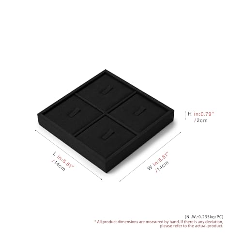 Oirlv Microfiber Jewelry Ring Display Tray Black P13701
