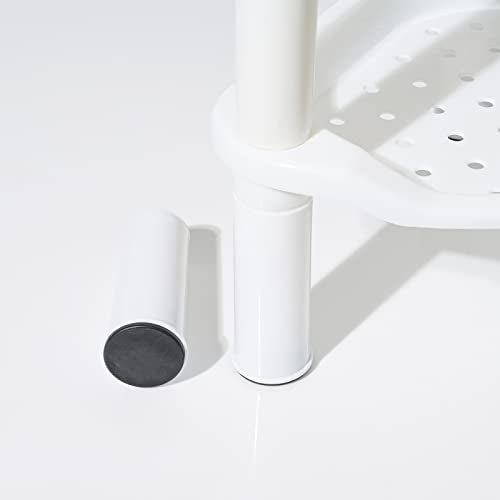 3 Tier Shower Caddy Organizer Shelf Corner, 13.5 x 10 x 26 Inches, Rustproof, Plastic Shower Rack Stands for Inside Bathroom, Bathtub, Shower pan, White(Round Slot White 3 Tier) Round Slot White 3 Tier