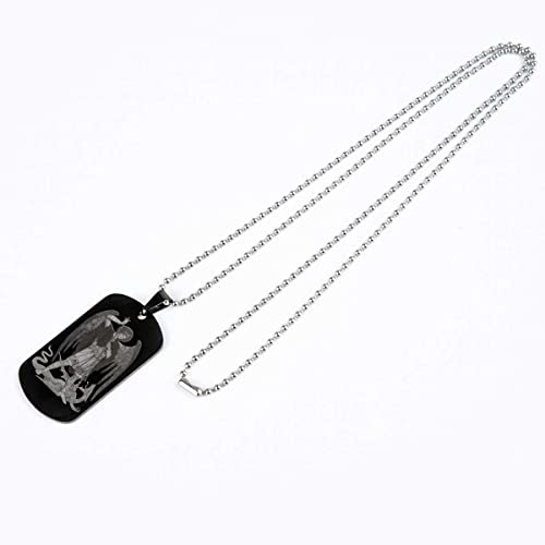 Sainstone Scripture Baptism Holy Bible Verse Dog Tag Necklace - Saint Michael Archangel Amulet with St Michael Prayer, Engraved Catholic Christian Communion Confirmation Rite Religious Gift