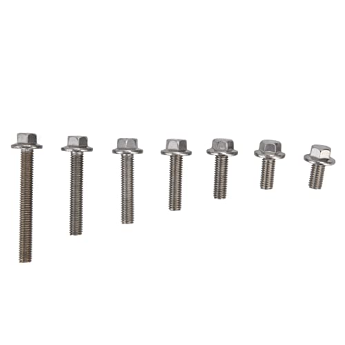 Pissente M5 stainless steel flanged hex head bolts, 70-piece assortment kit for hardware projects