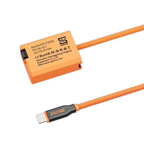ZGCINE PD-FW50 USB-C PD NP-FW50 Dummy Battery Cable for Sony A7