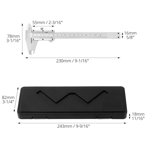 QWORK Vernier Caliper, High Precision Vernier Caliper 6"/150mm, 0.05mm/1/128" Tolerance Caliper with Locking Screw for Versatile Measurements