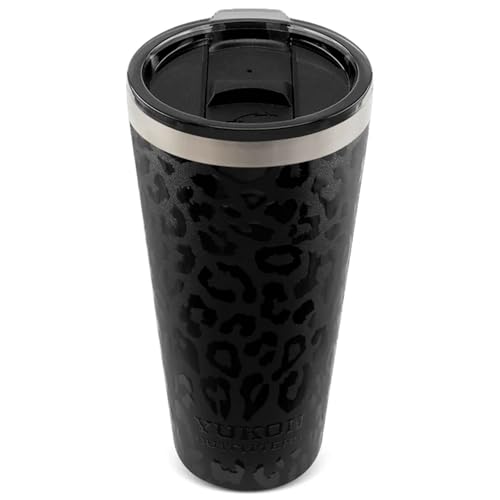 Yukon Outfitters 32oz Double Pint Insulated Tumbler Black Leopard 32 Ounces