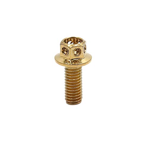 uxcell 14-piece gold tone M6 x 15 motorcycle stainless steel titanium-plated hexagon bolt and clip screw set