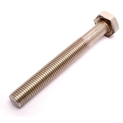 Pack of 5 M10 x 60mm stainless steel 304 hex head cap screws, 1.25mm thread pitch