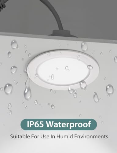 Aigostar LED Recessed Spotlights Flat 230 V 4.8 W LED Spotlights Bathroom IP65 Waterproof LED Recessed Lights, Natural Light 4000 K, Diameter 68 mm Hole Diameter, Round White, Set of 3 4000 K, 3 Pieces, Type B 4.8W，Weiß