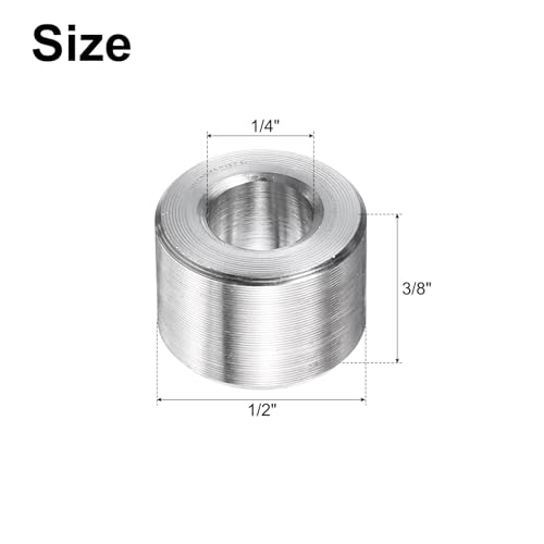 uxcell 50 Pcs Stainless Steel Spacer 1/4" Bore x 1/2" OD x 3/8" Length Screw Bushing Plain Finish Round Metal Spacer for 1/4" Screws Bolts and Rods 1/4" x 1/2" x 3/8"