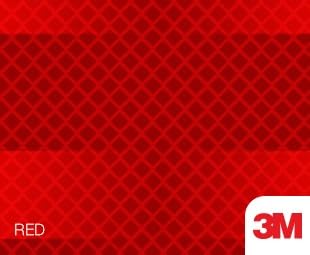 4" Wide x 10' Foot Long Roll of 3M DOT Diamond Grade Conspicuity Solid Red Reflective Sheeting Safety Tape 983-72ES
