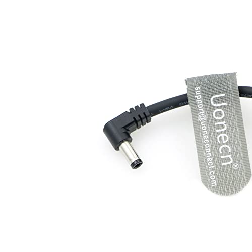 Uonecn Right Angle Hirose 4 Pin Male to Right Angle DC Jack for Sony F5 Camera to SmallHD Monitor 18"/45cm Right-angle 4pin to Right-angle DC