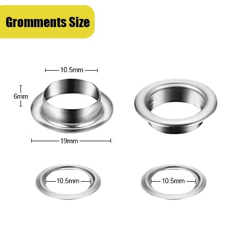 HAPDEN 3/8 Inch Grommets for Grommet Tool, 10mm Grommet Tool Kits,500 Sets Grommet Refill for Grommet Kit
