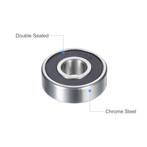 sourcing map 30pcs 608-2RS Miniature Deep Groove Ball Bearings 8x22x7mm Double Sealed Bearings for Electric Motor, Home Appliances, Garden Machinery Black 30