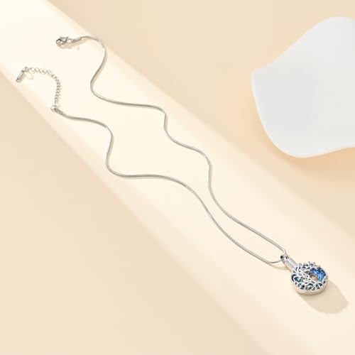 Tree of Life Circle Cremation Urn Necklace for Ashes Stainless Steel Memorial Ashes Keepsake Pendant with Cat Paw Detail for Women & Men Silver