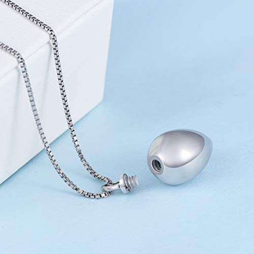 BEILIN Keepsake Urn Necklace Teardrop Cremation Jewelry for Ashes