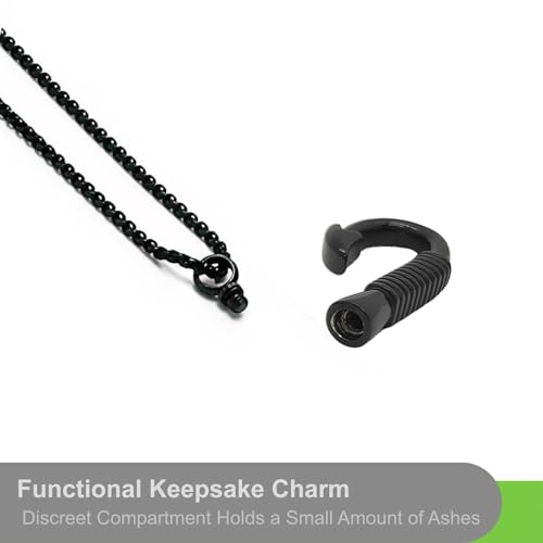 Urn Necklace for Men Stainless Steel Fishing Hook Pendant Charm that Holds Human Ashes Mens Cremation Jewelry Ash Holder Memorial Fish Pendants and Urns for Ash Tribute