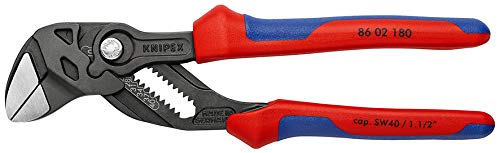[Australia - AusPower] - KNIPEX Tools - Pliers Wrench, Black Finish, Multi-Component (8602180) 7.25-Inch Comfort Grip, Black Finish 