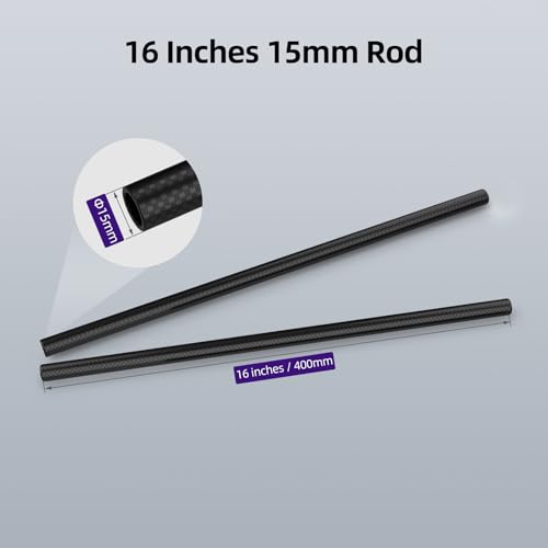 Nitze 16 Inches 15mm Carbon Fiber Rod (2 Pcs) - RCF15-400