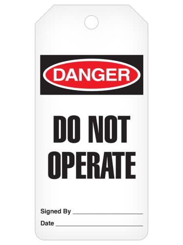 [Australia - AusPower] - INCOM Manufacturing Lockout Tags On A Roll, Danger Do Not Operate, Heavy-Duty Polytag Stock, Waterproof And Tear-Resistant, Red/Black on White, 6.25 Inch X 3 Inch X 10 Mil Thickness, 100 pack, RT1000C 