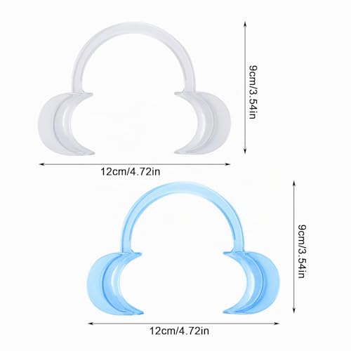 Tshaoun 20 Pieces Mouth Opener, Dental C-shape Clear Oral Cheek Holder, Mouth Lip Opener, Cheek Holder for Mouth Opener Challenge, Mouth Opener Mouth Angle Holder for Party Games and Teeth Whitening 2 Colors
