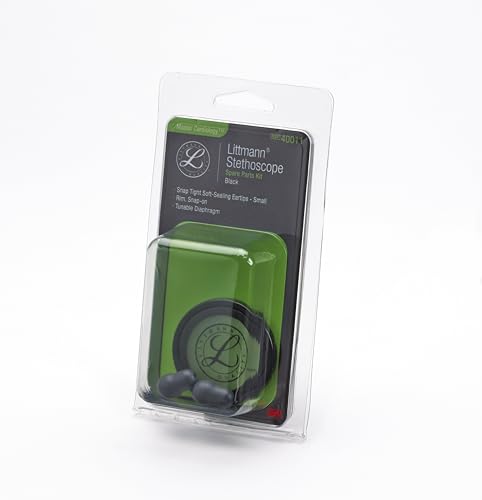 Littmann 40011 Master Cardiology Spare Parts Kit - Black | Contains small soft sealing snap-tight eartips and adjustable diaphragm with edge assembly. Only for Master Cardiology