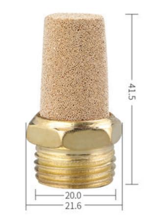 Pneumatic silencer made of sintered bronze 1/2 inch, set of 3, 5 or 10 industrial quality (10, 1/2 inch) 1/2"