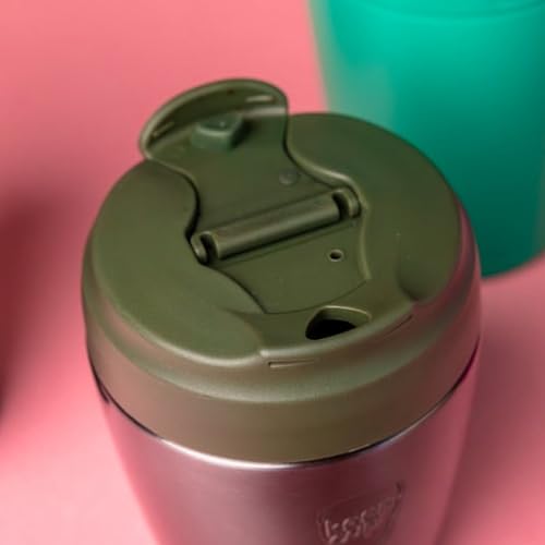 KeepCup Commuter Insulated Travel Mug, 16 oz Stainless Steel Coffee Tumbler with Leakproof Flip Lid, Pine 16 Ounces