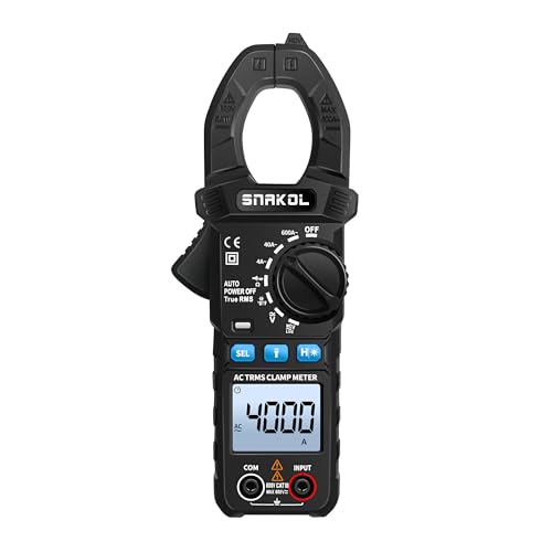 Digital Multimeter Tester 4000 Counts Amp Clamp Meter with 35mm Jaws for AC/DC Voltage and AC Current Meter, Resistance, Diode Capacitance, Continuity, Frequency, Thermocouple, NCV Auto-Ranging 4000 Counts Upgraded
