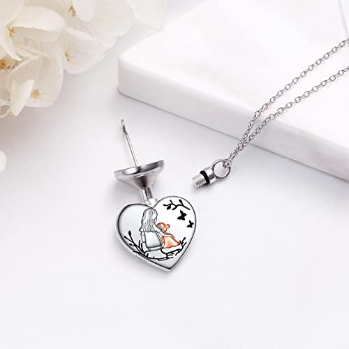 925 Sterling Silver Mom Child Heart Urn Pendant Cremation Memorial Jewelry