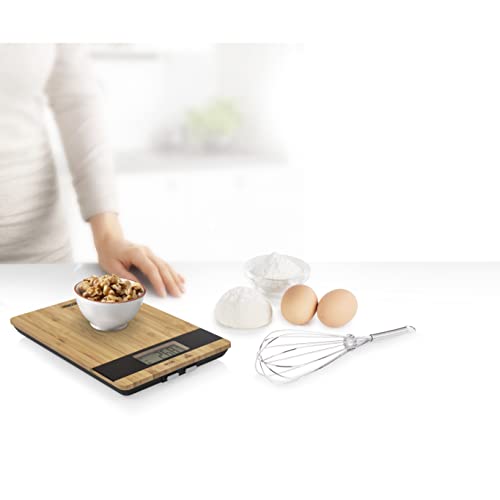 Princess 492944 Pure Kitchen Scale, 5kg Capacity, Battery Powered, Bamboo