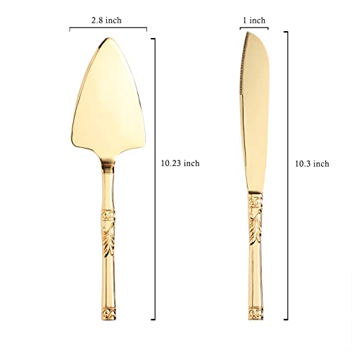 Wedding Cake Knife and Server Set Stainless Steel Cake Cutting Set Cake Knife Pie Server Set Serving Utensils for Wedding Birthday Parties G03